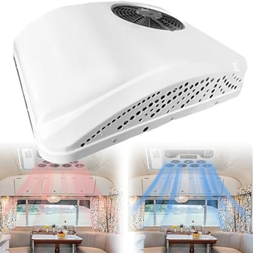 Qiang Climatiseur électrique Universel De Toit pour Camping-Cars Système Climatisation pour Voiture Caravane 2 en 1 Refroidissement Et Chauffage A/C Unité,Compresseur Scroll,96V