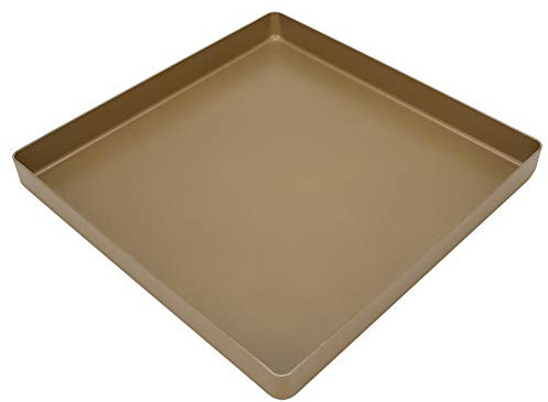 WPKD BLUEIY Bandeja para Hornear de Aleación de Aluminio Dorado, Hoja de Cocina Antiadherente, Bandeja para Hornear con Forma Cuadrada para Pan, Herramienta para Hornear Pizza, 28x28x3cm