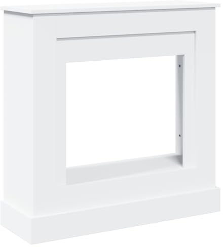 Gecheer Kaminumrandung,Dekorative Kaminkonsole,Kaminsims Dekokamin für Wohnzimmer,Kaminattrappe Kaminverkleidung 90 x 30 x 90 cm (B x T x H) Max. Traglast: 30 kg Weiß Holzwerkstoff