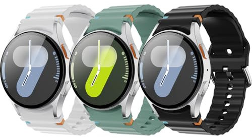 3 Stück Silikon Armband Kompatibel mit Samsung Galaxy Watch 7 FE 6 5 4 40mm 44mm/ 5 Pro 45mm/ Watch 6 4 Classic 43mm 47mm 42mm 46mm Damen Herren WGB