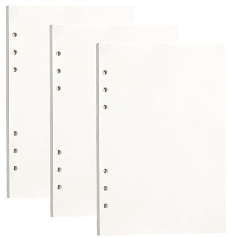 3 Confezioni di Ricarica di Carta A5,6 Fori Ricarica Inserti Di Carta 180 Fogli/360 Pagine,Ricariche di Carta per Raccoglitore Ad Anelli A5,Agende,Planner,Diari (vuoto)