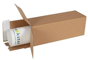 packster 30x Versandhülse Versandbox Posterkarton eckig selbstklebend 320 x 110 x 110 mm A3 Selbstklebestreifen Braun