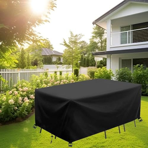 AEXOIO 95x55x75cm Copertura Tavolo Esterno Telo Copertura per Giardino,Coperture per Tavoli da Giardino,Anti-UV Tessuto Oxford 600D Esterno Copritavolo Impermeabile