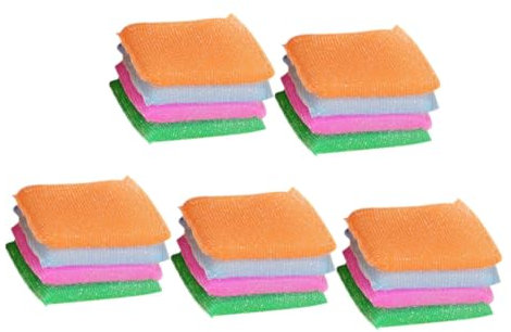 JEWEDECO 20stücke Schrubbers Für Geschirr Aus Schwamm Und Nylon Weich Und Strapazierfähig Kratzfeste Reinigungspads Für Küche Hartnäckige Flecken Entfernen Wiederverwendbar Für Täglichen