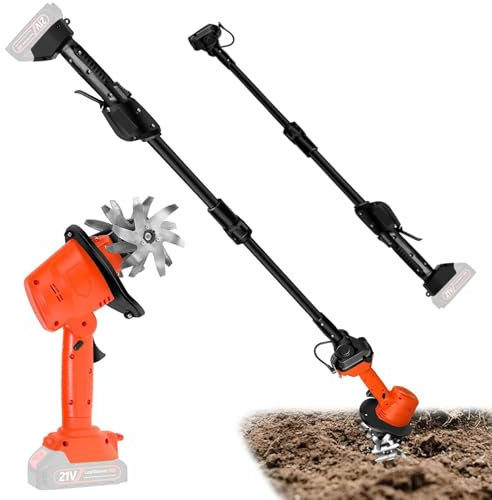 Motozappa a Batteria Elettrozappa Fresatrice Elettrica 21V 550W 4 Lame Acciaio Regolazione Velocità Lama Scarificatrice Larghezza 10cm Profondità 10cm 235giri/min Per Giardino Orto Domestico