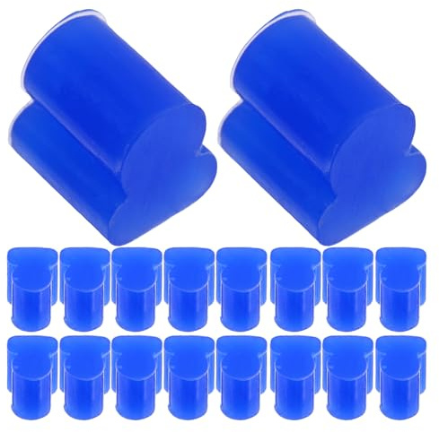 Silikon Dämpferaufsätze für Waldhörner, Blau, Flach | Blechblasinstrumente, 20 Stück Pack, für Probe und Wohnung, Einfache Montage