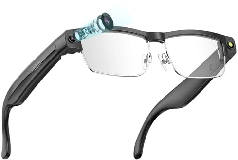 findtime AI Smart Glasses Video Recording Glasses with Camera Translation Glass with Open Ear Speaker WiFi Transfer Answer Calls Play Music