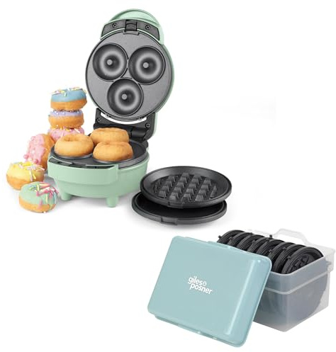 Giles & Posner 3-in-1 Mini-Bites Maker & Storage Box – Multi-Function Dessert Maker with Non-Stick Plates, 400W, 3-Minute Preheat, Non-Slip Feet & Durable Container for up to 8 Cooking Plates