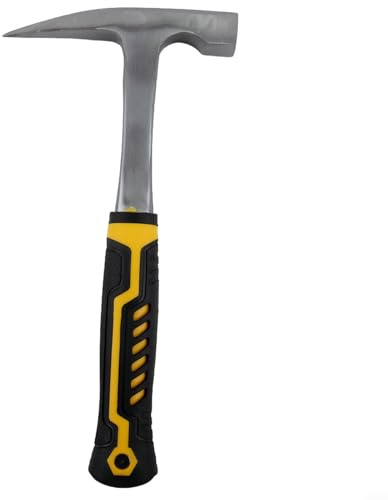Geology Rock Hammer 45 Steel Geological Pick with Flat Head and Pointed Tip, Mining Hammer Tool for Stone Splitting, Rock Cracking, Masonry Work and Field(A)