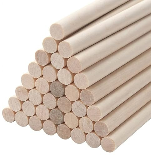 10 Stück Holzstäbchen, 20mm Holzstäbchen zum Basteln, 30 cm Holzstäbe Natur Rund, Bastelholz Stäbe, Birkenholz Holzleisten,Rundhölzer Glatt, für DIY Handwerkm, Dekoration, Marshmallow-Stick
