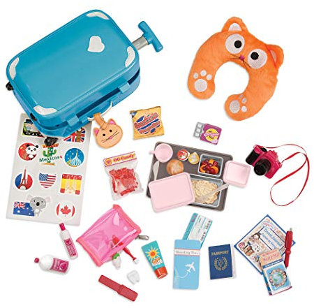 Our Generation BD37157Z Well Travelled Luggage Set Doll Accessories, Various