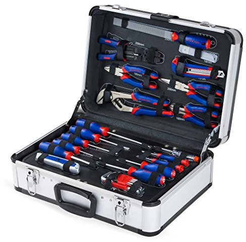 WORKPRO Cassetta Attrezzi da Lavoro Completa 119 Pezzi, Set di Attrezzi, Valigia Porta Utensili, Set Strumenti per Fai da Te