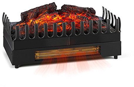 Klarstein Kamini - Chimenea eléctrica, Chimenea Decorativa, Imitación de Llamas, Iluminación Independiente, Ideal Chimenea electrica Pared, 45 x 22 x 23 cm, Negro