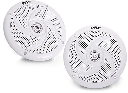 Pyle Altavoces Marinos de 6.5”, Estereo, Exterior, Resistentes al Agua e Intemperie, 240V, Un par