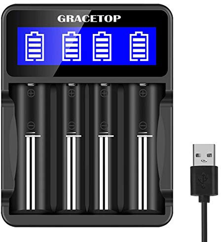 18650 Akku Ladegerät Universal, LCD Smart Batterie Ladegerät für NI-MH NI-CD AA AAA Li-Ion LiFePO4 IMR 18650 16340 14500 Batterie