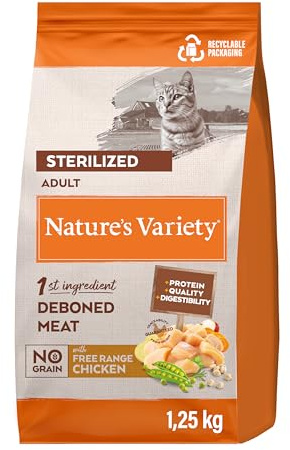 Nature's Variety Selected, Cibo per Gatti Sterilizzati con Pollo Allevato a Terra Disossato 1.25 kg