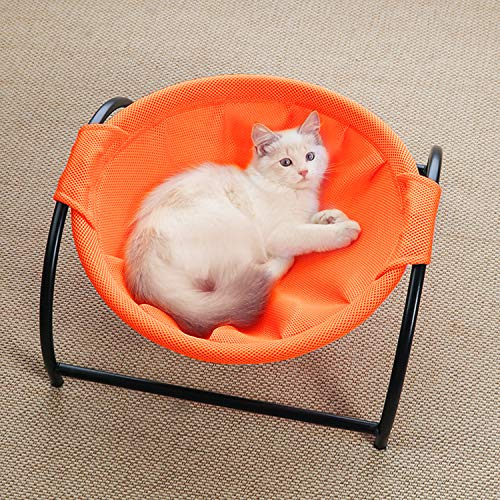 MW Cat Hammock Bed - Free-Standing Pet Sleeping Supplies, Whole Wash, Stable & Breathable (Orange)