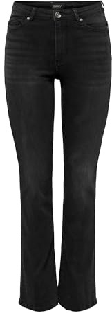 ONLY Damen Jeans ONLWAUW BJ1097 Flared Fit - Schwarz - Washed Black Stretch, Größe:L/34, Farbvariante:Washed Black 15230476