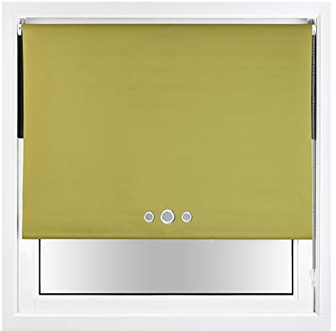 FURNISHED Verdunkelungsrollo mit dreifachen Ösen und zuschneidbaren Metallbeschlägen - Grün, 165W x 210H cm