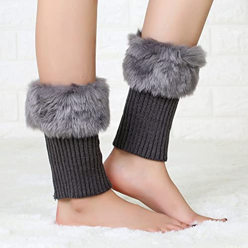 LUMoony 1 Paar Damen Bein Stulpen Legwarmers Winter Gestrickt Beinwärmer Stulpen Socken Strickfleece gefütterte Beinlinge Beinstulpen Kurze Beinwärmer Gestrickte Bein Wärmer Legwarmer Zubehör
