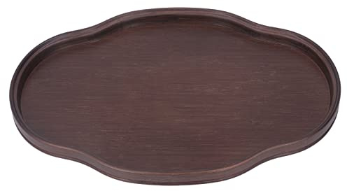 Walnut Wood Serving Tray, Oval Wooden Plates Decorative Farmhouse Platter for Party, Serving Pastries, Eating, Snacks, Mini Bars