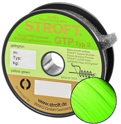 Stroft GTP Typ S Geflochtene Angelschnur 125m Gelbgrün S3-0,200mm-8kg