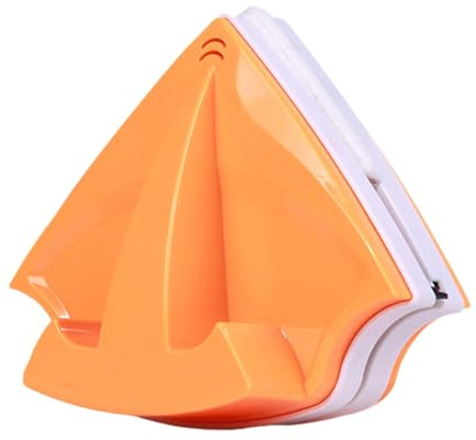 Double-Sided Magnetic Window Cleaner - Triangular Squeegee for Window Cleaning | Fits Single & Double Glazing (2-40mm) | Household Glass Cleaner with Adjustable Force Control, Anti-Fall Rope, T Handle