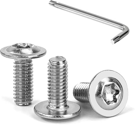 Tunejoy 20 Pezzi Viti a Testa Bombata Torx con Flangia M4 x 10 mm Vite a Testa Esagonale Bulloni in Acciaio Inox A2 V2A Viti a Brugola con Chiavi a T20 Filettatura Completa