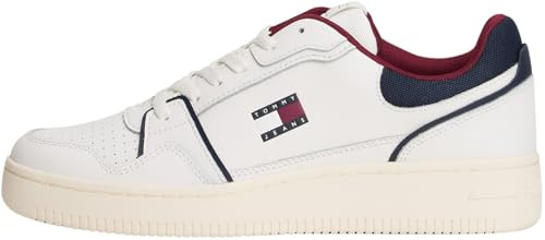 Tommy Jeans Uomo Sneakers con Suola Preformata Tjm Retro Basket Profilo Basso, Multicolore (RWB), 41