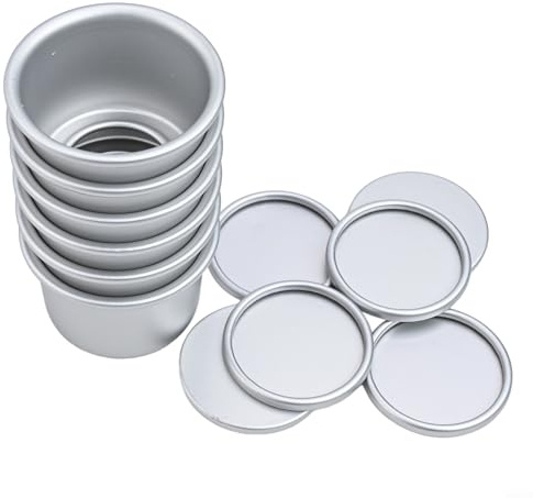 Aluminium Mini Kuchenform 5cm Abnehmbare Basis Pudding Backform 6/10Stück Set für DIY Desserts Hochzeitstorten Geburtstagskuchen (6pcs)