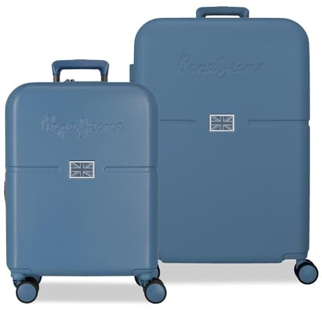 Pepe Jeans Accent Koffer-Set, blau, 55/70 cm, Hartschale, 2,8 kg, TSA-Verschluss, ABS, 2,8 kg, 116 LExtensible Handgepäck by Joumma Bags, Blau, Talla única, Kofferset, blau, one Size, Kofferset