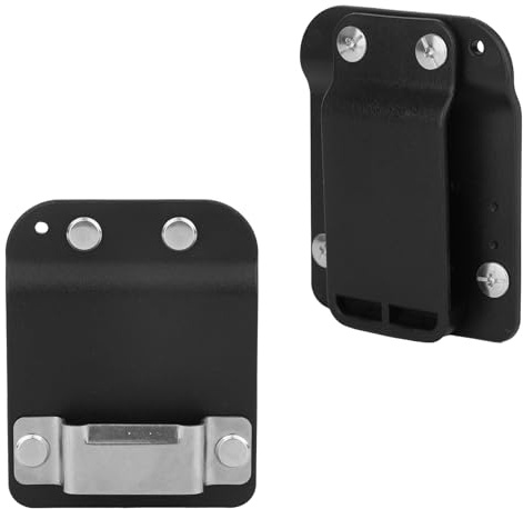 Tinoaly Tape Measure Holder, Quick Hang/Release Drill Tape Measure Belt Clip Fits up to 2 Tool Belt Practical Accessory for Rooftop Framing High-Altitude Work (Black)