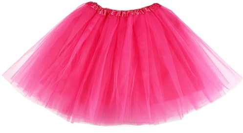 GGUFAY Gonna Tulle Donna Sottogonna Tulle Tutu Donna Adulto per Carnevale Halloween Fancy Dress Natale Vintage Ballerina Gonna Cosplay Costume (Rosa)