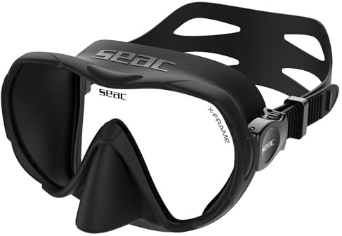 SEAC X-Frame – ramlös dykmask i silikon med enkel härdat glaslins | klar syn och stabilitet under vattnet, låg volym | För dykning och snorkling – tillverkad i Italien
