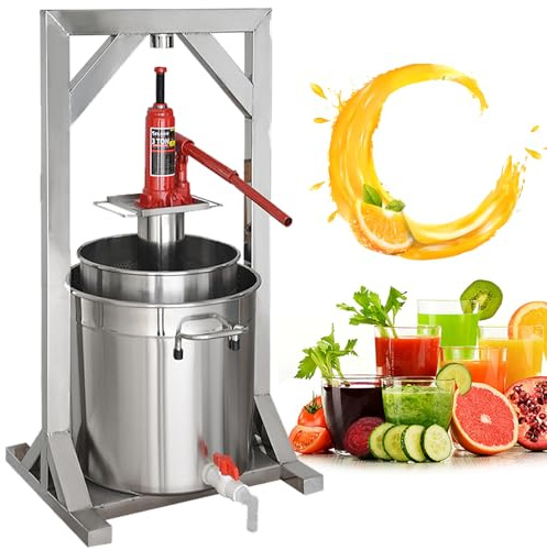 Pressa idraulica per vino e frutta, con frantoio per uva, in acciaio inox, per la produzione di succhi di frutta e verdura, attrezzatura per forniture fai da te