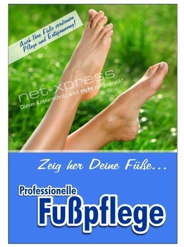 net-xpress Plakat für Werbung für Profi-Fußpflege DIN A1, Werbeplakat Poster Nagelstudio