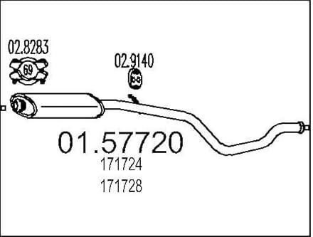 MTS Silencieux intermédiaire Silencieux Intermédiaire 01.57720