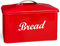 Denny International Vintage Retro Style Large Stainless Steel Bread Bin for Kitchen Storage Gift (Red)