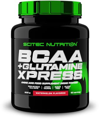 Scitec Nutrition BCAA + Glutamine Xpress - Essentielle Aminosäurenmischung - mit 5g 2:1:1 BCAAs - 5g Glutamin - angereichert mit Taurin, 600 g, Wassermelone