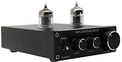 docooler FX-Audio Mini HiFi Audio Preamplificatore 6K4 Amplificatore Valvolare Buffer Treble Bass Regolazione RCA Preamplificatore Spina EU