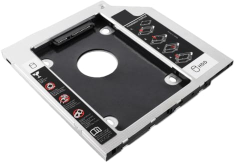 SSD et HDD,Adaptateur Disque Dur HDD Interne,Aluminium 2.5mm SATA HDD SSD Boîtier Disque Dur Baie Adaptateur DVD Optique pour Ordinateur Portable