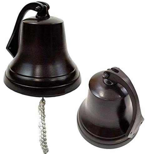 THORINSTRUMENTS (with device) Wandbehang Schiffsglocke Dunkle Antik Dinner Bell Indoor Outdoor Nautische Dekoration Glocken mit Seil 6
