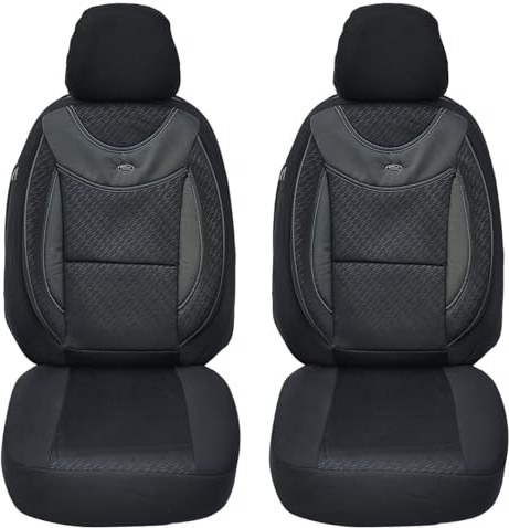 BREMER SITZBEZÜGE Maß Auto Schonbezüge kompatibel mit VW Caddy 4 Fahrer & Beifahrer Set ab 2011-2021 / Auto Sitzbezüge Schonbezug Set Autositzbezüge 2er Pack in Schwarz (G102)