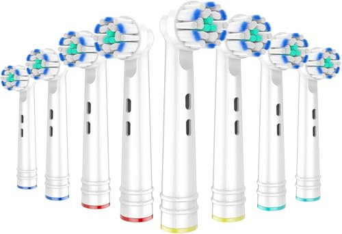 REDTRON Testine di ricambio, compatibile con Oral B, Confezione da 8 Pezzi Testine Spazzolino Elettrico Morbide compatibile con Sensitive Clean-style2