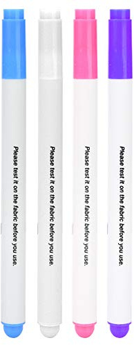 Estink Stoffmarkierstifte 4 Farben wasserlöslich | Textilmarker, löschbare Tinte, 4er-Set, für Nähen und Basteln