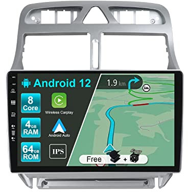 JOYX Android 12 bilradio passar Peugeot 307 SW CC (2002–2013) – [4G 64G] – inbyggd DSP/Carplay/Android bil – kamera MIC gratis – 9 tum 2 Din support SWC 4G WiFi BT DAB fast båt 360-kamera