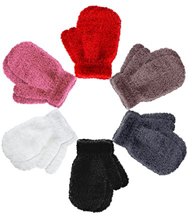 Geyoga 6 Paar Kinder Zauber Strecken Thermo Fäustlinge Winter Baby Fäustlinge Handschuhe für Jungen Mädchen (Mischfarbe, 1-4 Jahre)