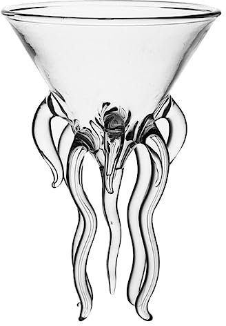 Tofficu Verre à Cocktail Pieuvre CréAtif - Verre Martini Transparent 4 Oz/120 Ml - IdéAl Pour Maison, Bar, FêTe - Design Tentacules De MéDuse