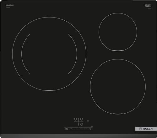 Bosch - Placa de Inducción, Serie 4, 60 cm, 3 Zonas, TouchSelect, 17 Niveles de Potencia, sin perfiles, Negro, PIJ631BB5E