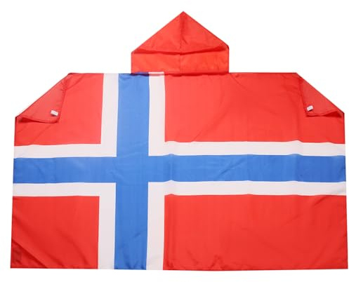 AZ FLAG Umhang Norwegen 150x90 cm Norwegische Leichtes Polyester | Für innen Fanumhang Norge genähte Kanten und leichte Ausführung